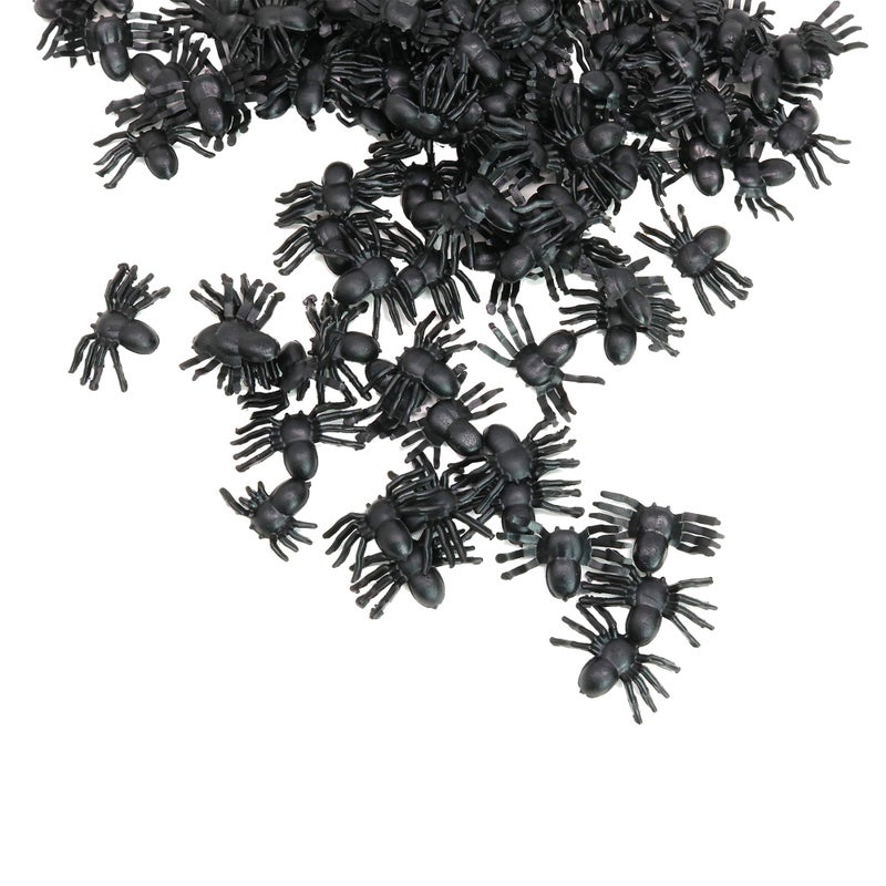 Skeleteen Mini Spiders Plastic Table Sprinkles - Realistic Fake Bugs Spider For Halloween Decorations and Favors - 144 Pieces - Image 4